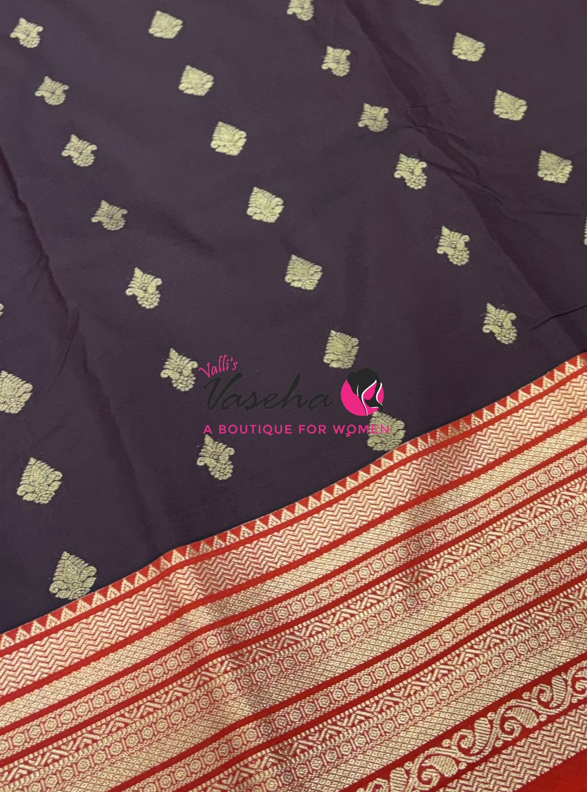 Semi Kanchi Silk  - Maroon & Rust Orange - VVSKS007