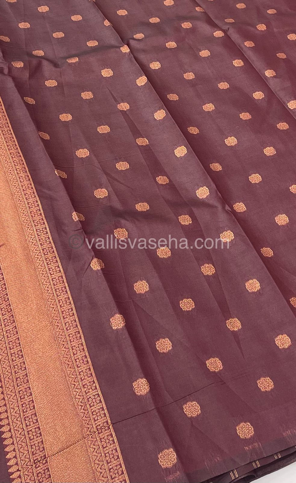 Semi Silk Saree - Kanchi Semi Silk Style - Peacock Border - VVSSS006