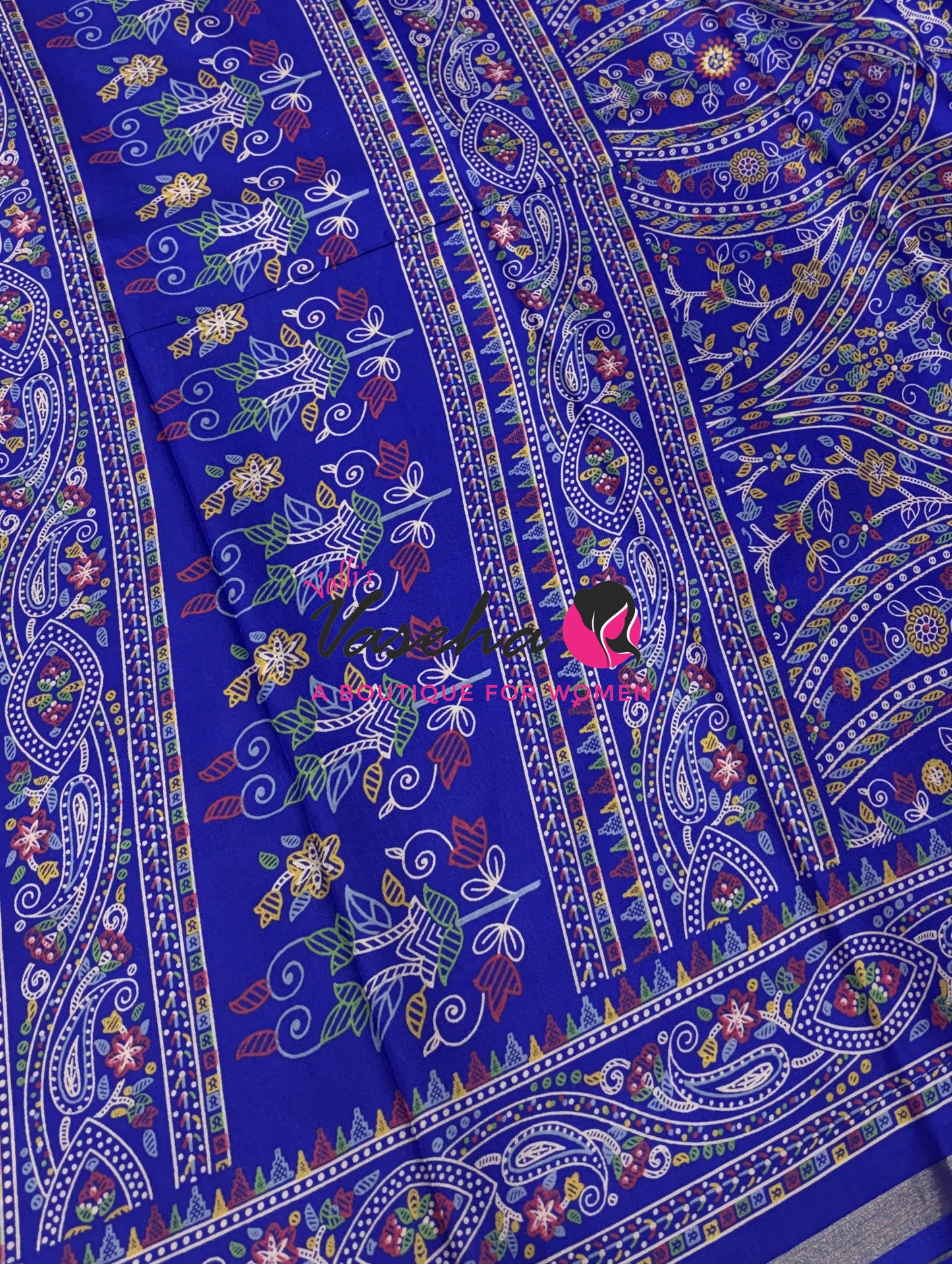 Casual Wear - Fancy Printed Silk  - Ink Blue Shade - VVFPS001