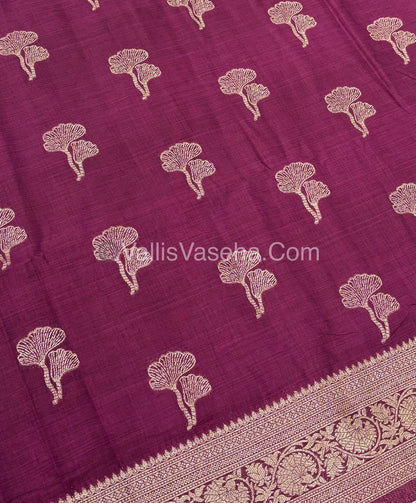 Banarasi - Heritage Silk - Semi Kathan Silk -  Wine Shade - VVBHS010