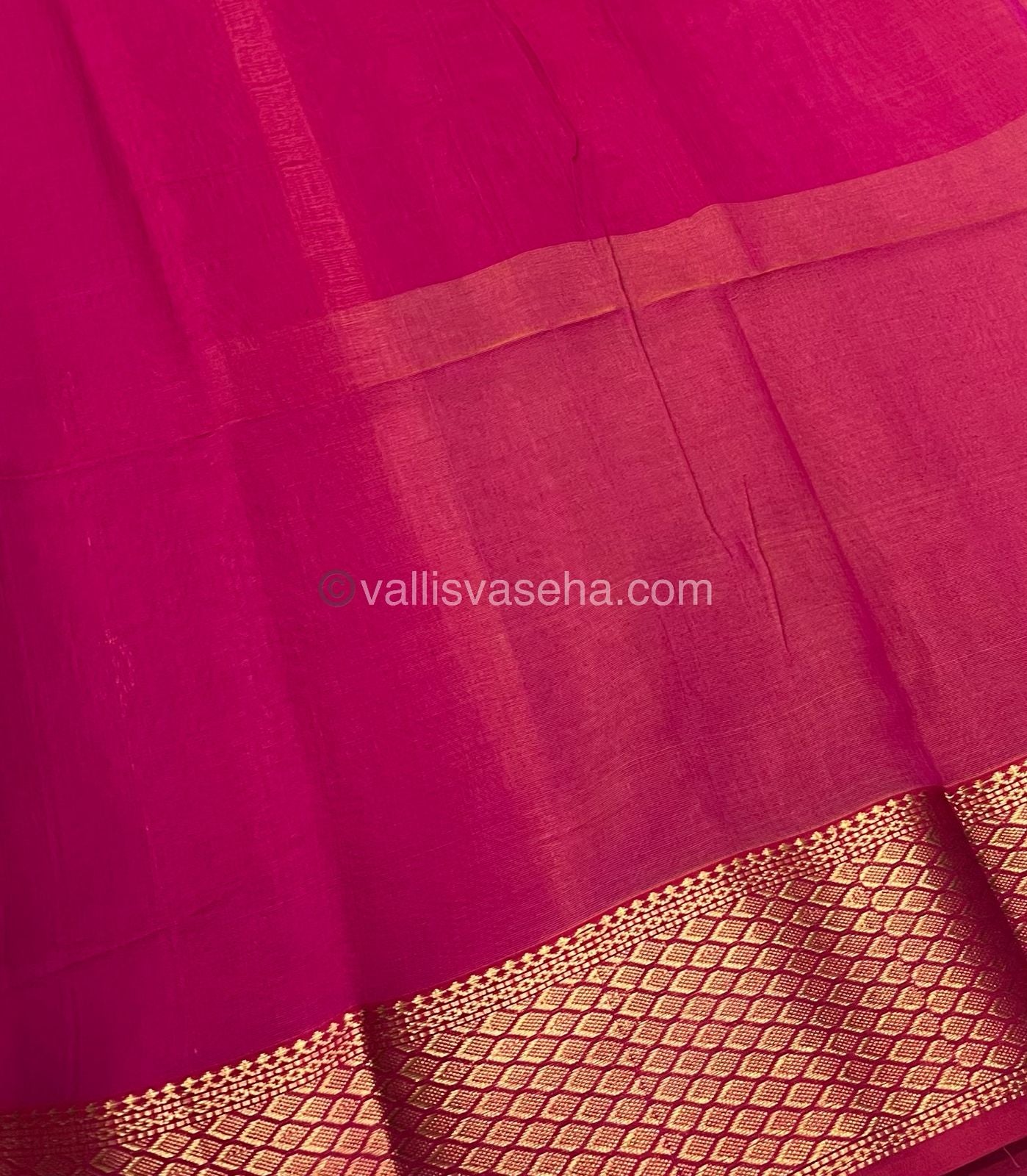 Pure Maheshwari Silk Cotton Saree -  Pink Color - VVMSC005