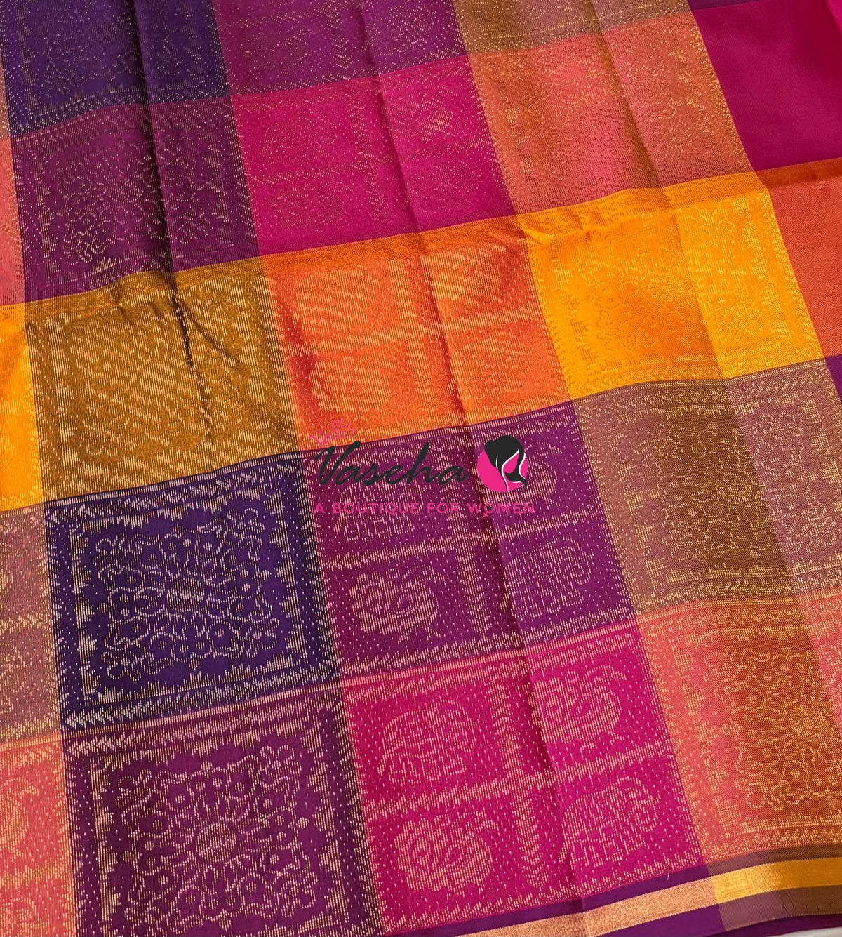 Pure Soft Silk Saree - Partly Pallu -  Half & Half Saree - VVPSS088