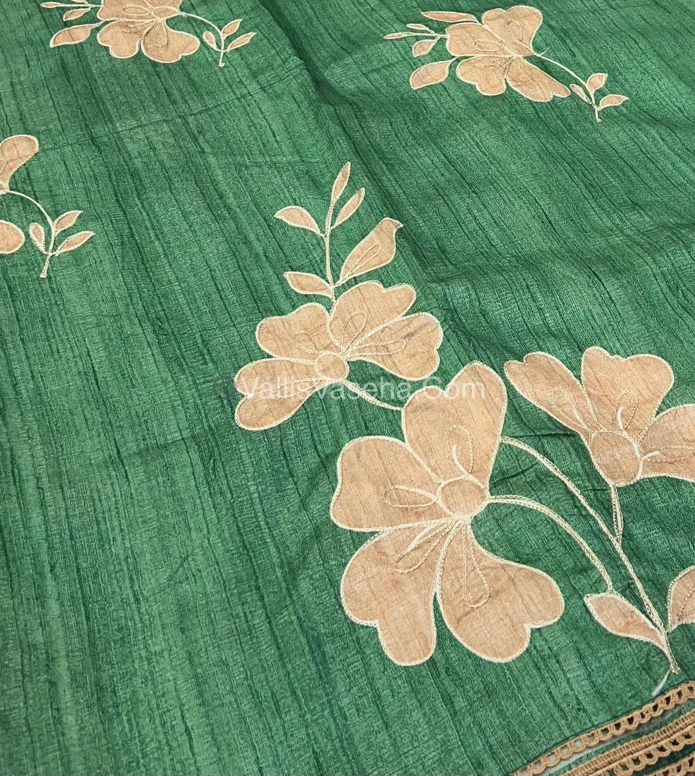 Semi Raw Silk with embroidery work - VVSRS001