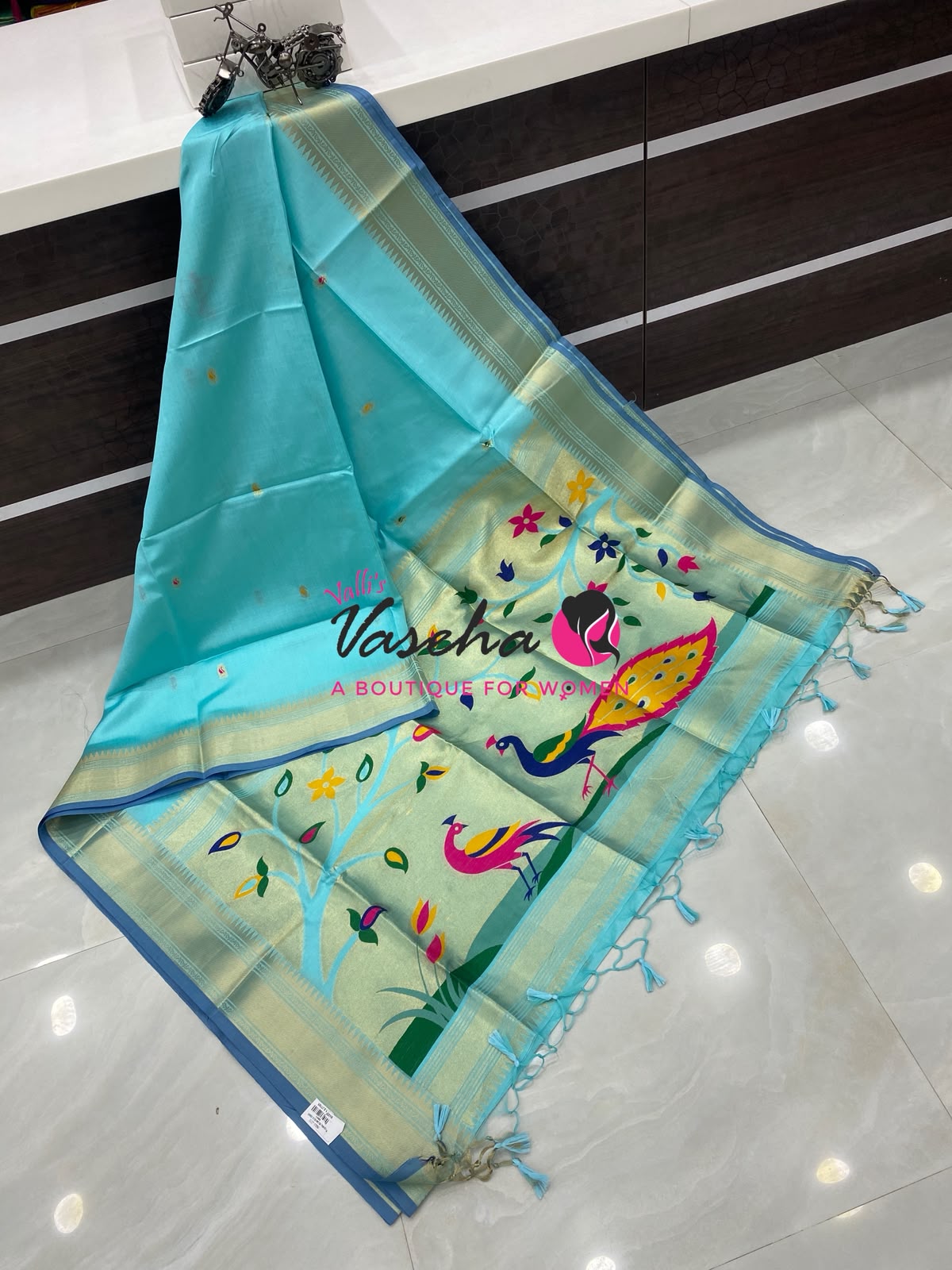 Semi Raw silk - Blue Shade - VVRS010