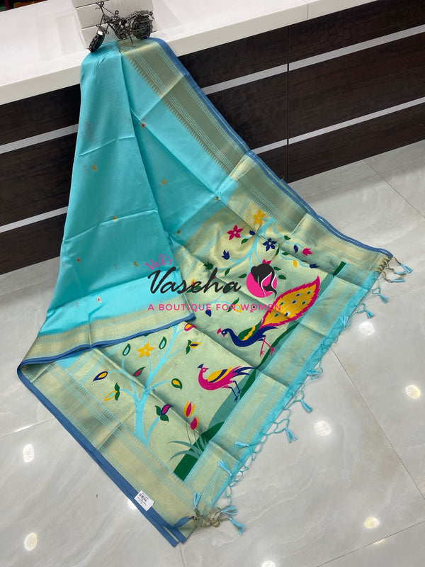 Semi Raw silk - Blue Shade - VVRS010