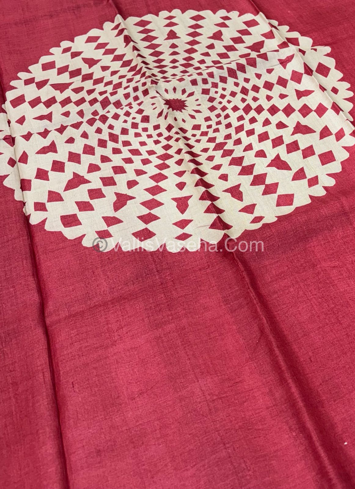 Pure Tussar Silk - Black With Red Shade - VVPTS001