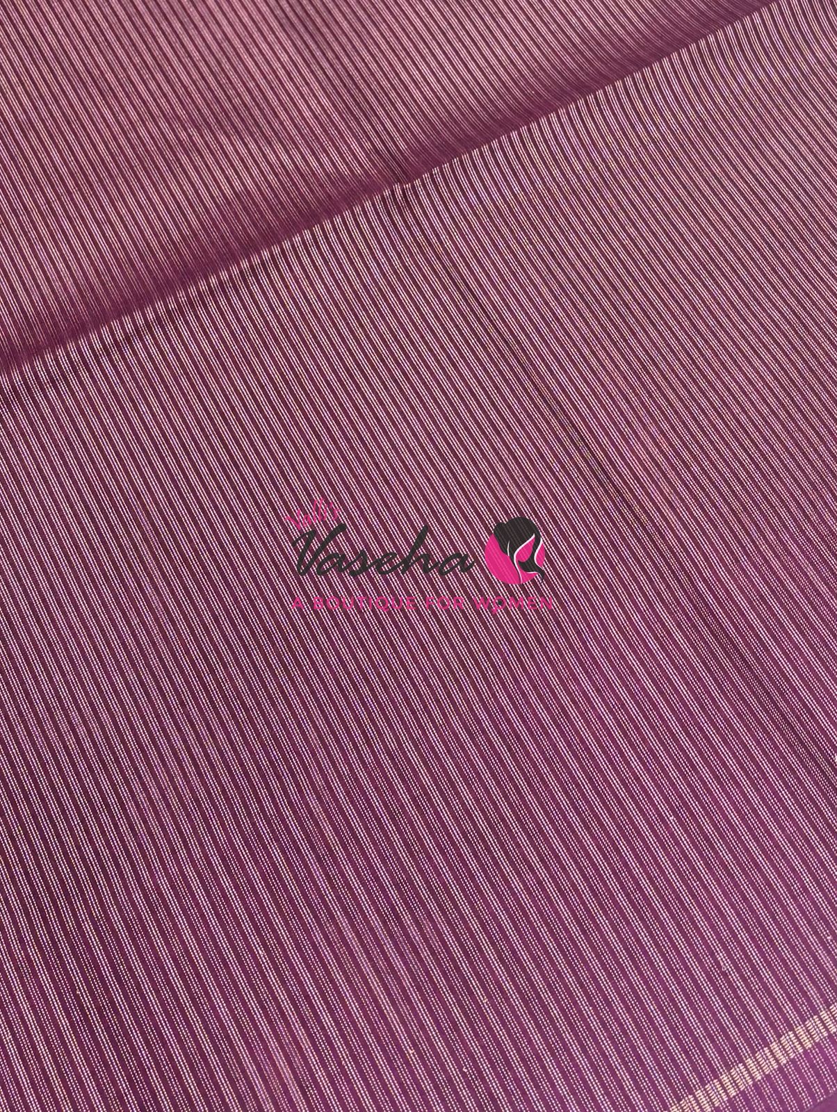 Semi Tussar Silk Saree | Purple Shade |VVSTS049