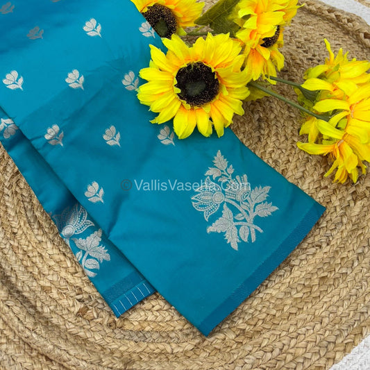 Semi Soft Silk - Turquoise Blue Shade -VVSSS019
