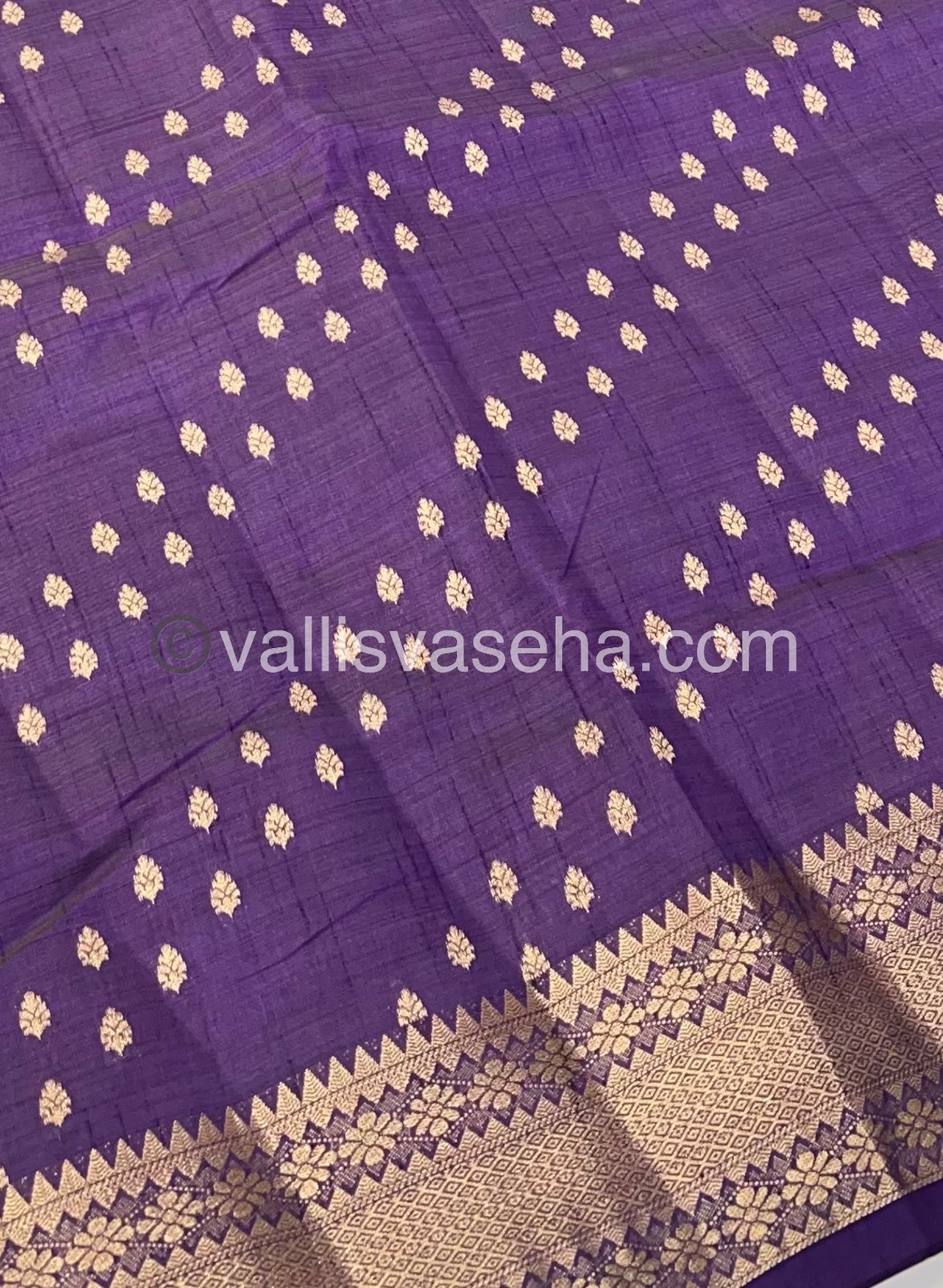 Semi Tussar Silk - Grand Pallu  - Purple Shade - VVSTS017