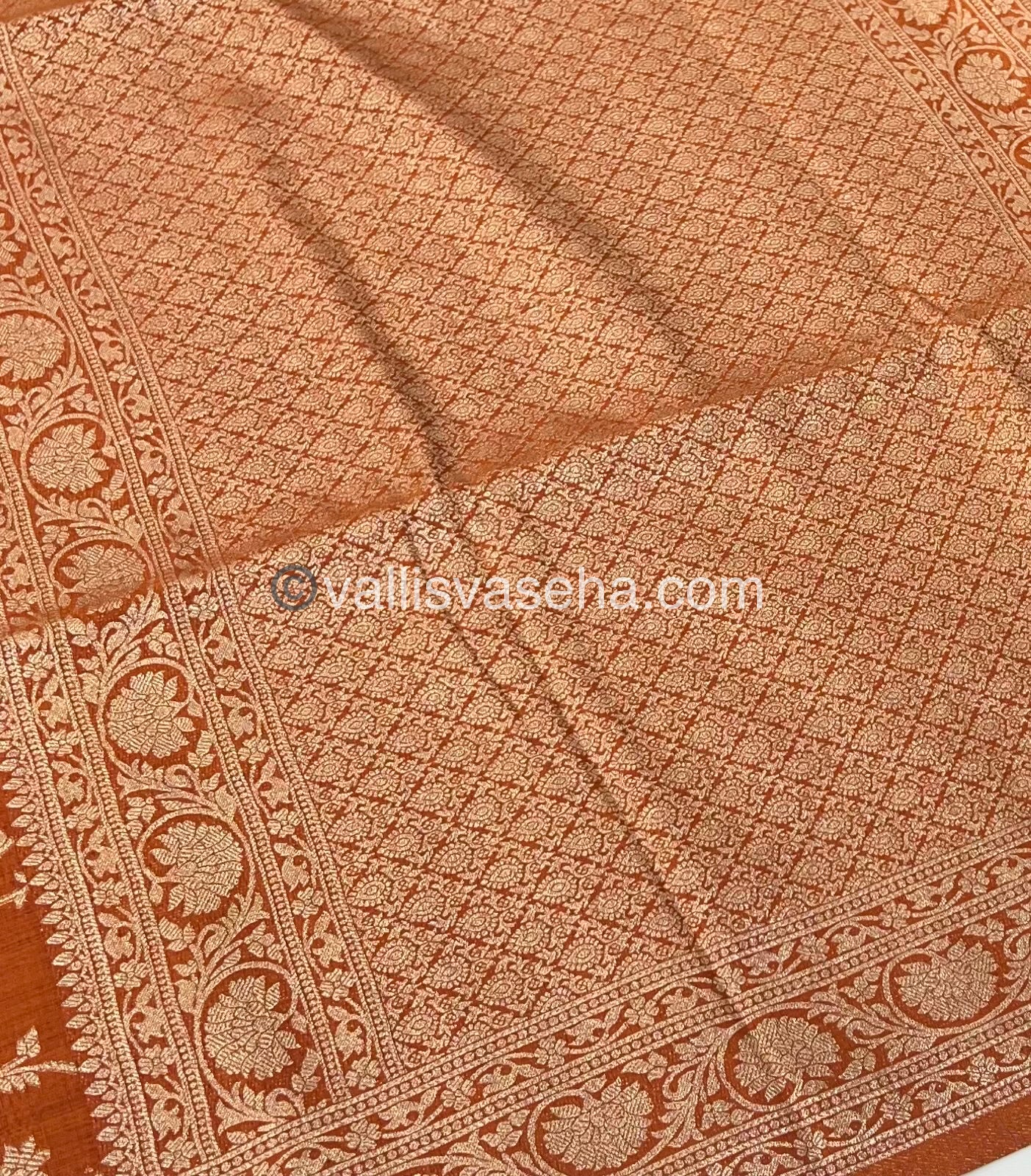 Banarasi - Heritage Silk - Semi Kathan Silk - Rust Orange Shade- VVBHS001