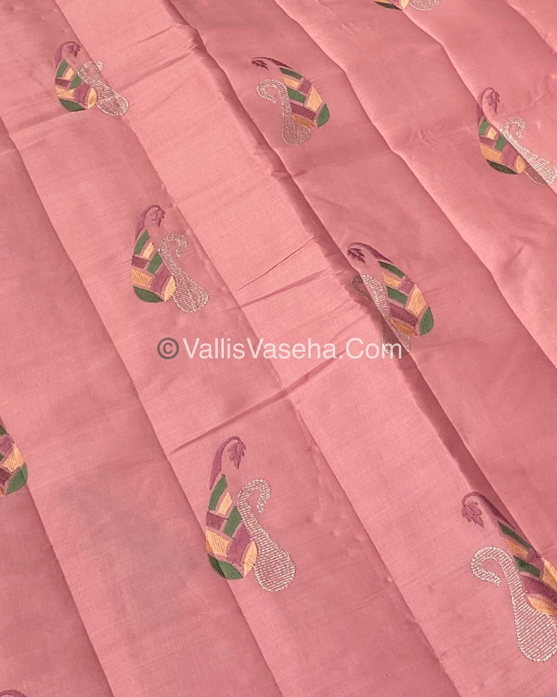 Butter Silk - Light Peachish pink & Purple Combo - VVBS002