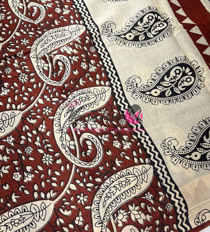 Pure Soft Mul Mul Cotton Sarees - Hand Block Prints - VVMMC010