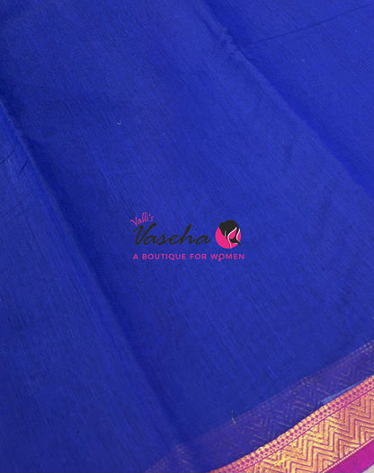 Fancy Mixed Cotton - Blue With Pink Shade - VVFMC005