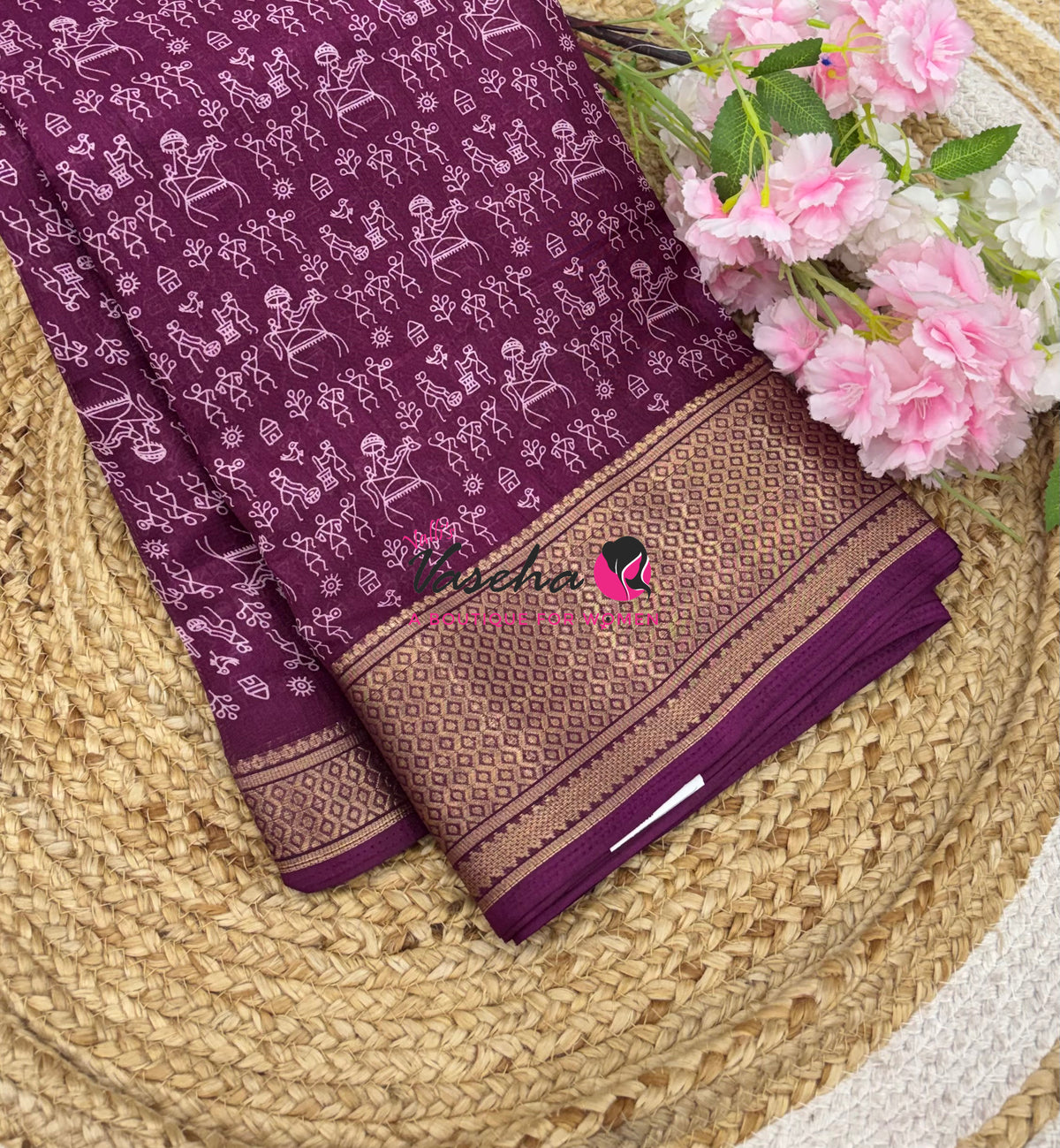 Semi Binny Silk - Varli Design - Wine Shade  - VVSBS010