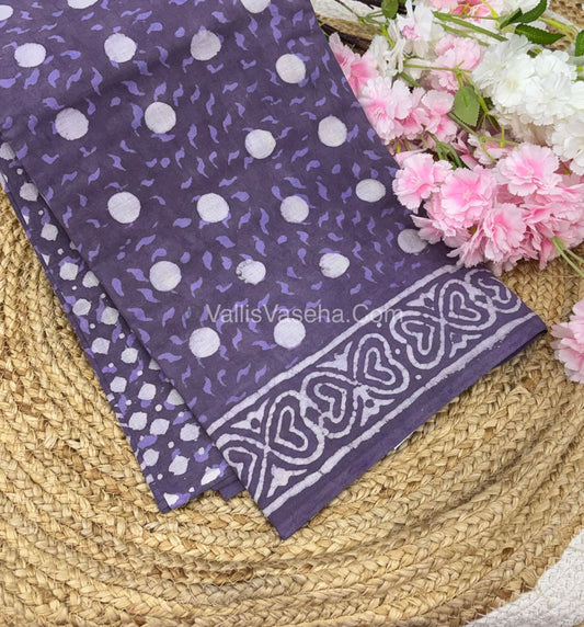 Pure Soft Mul Mul Cotton Sarees - Hand Block Prints - VVMMC006