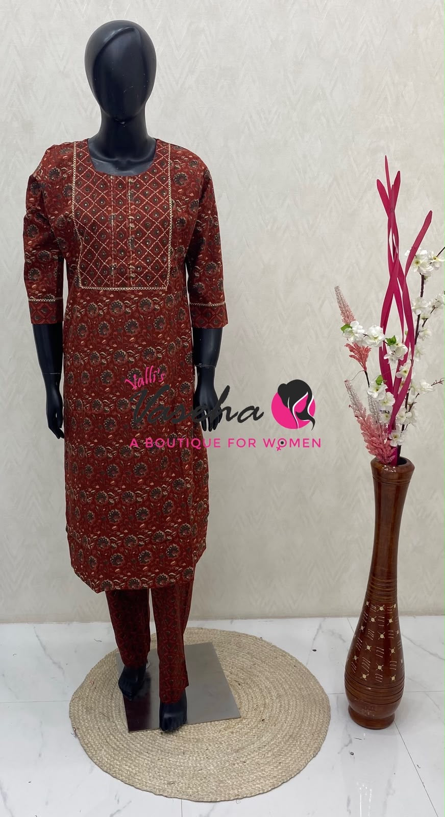 Top & Bottom(2pc) Co-Ord Set - Cotton - VVCS015