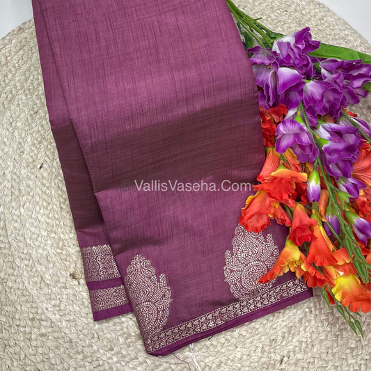 Semi Tussar Silk Saree |Purplish Pink shade |VVSTS046