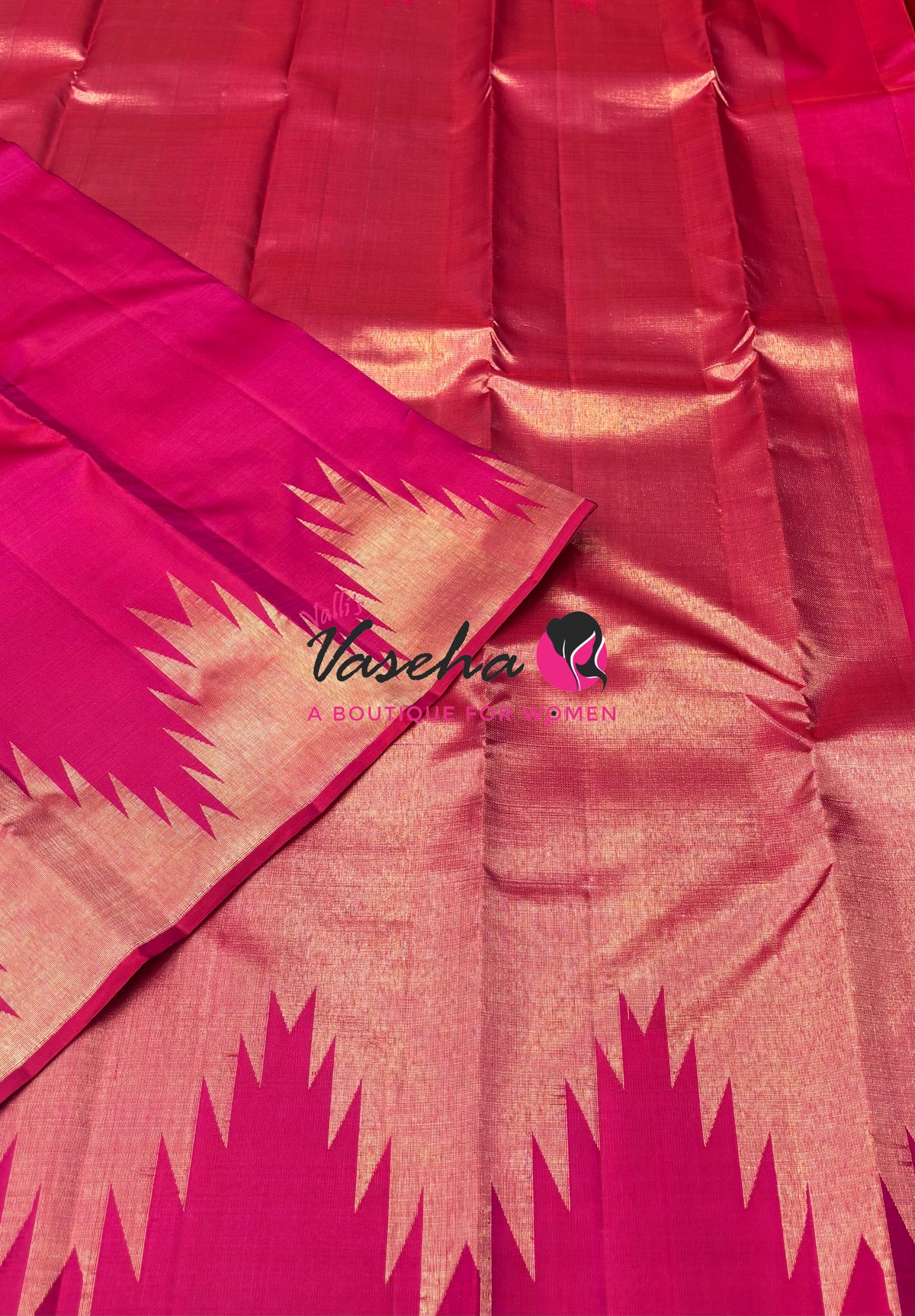 Pure Vintage Kanchipuram Silk Saree  - 8 Kol Weaving - Pink Shade VVPS019