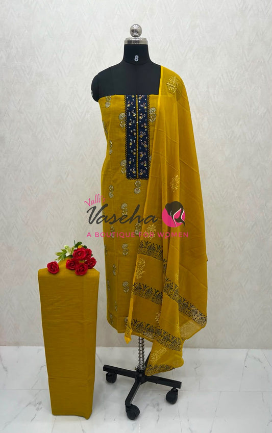 Unstitched Pure Cotton Salwar Material  | VVUSM027