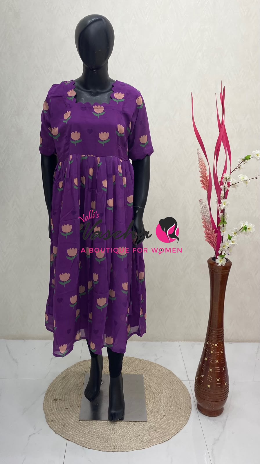 Ready Made - Georgette - Maxi - Purple Colour - VVRMG001