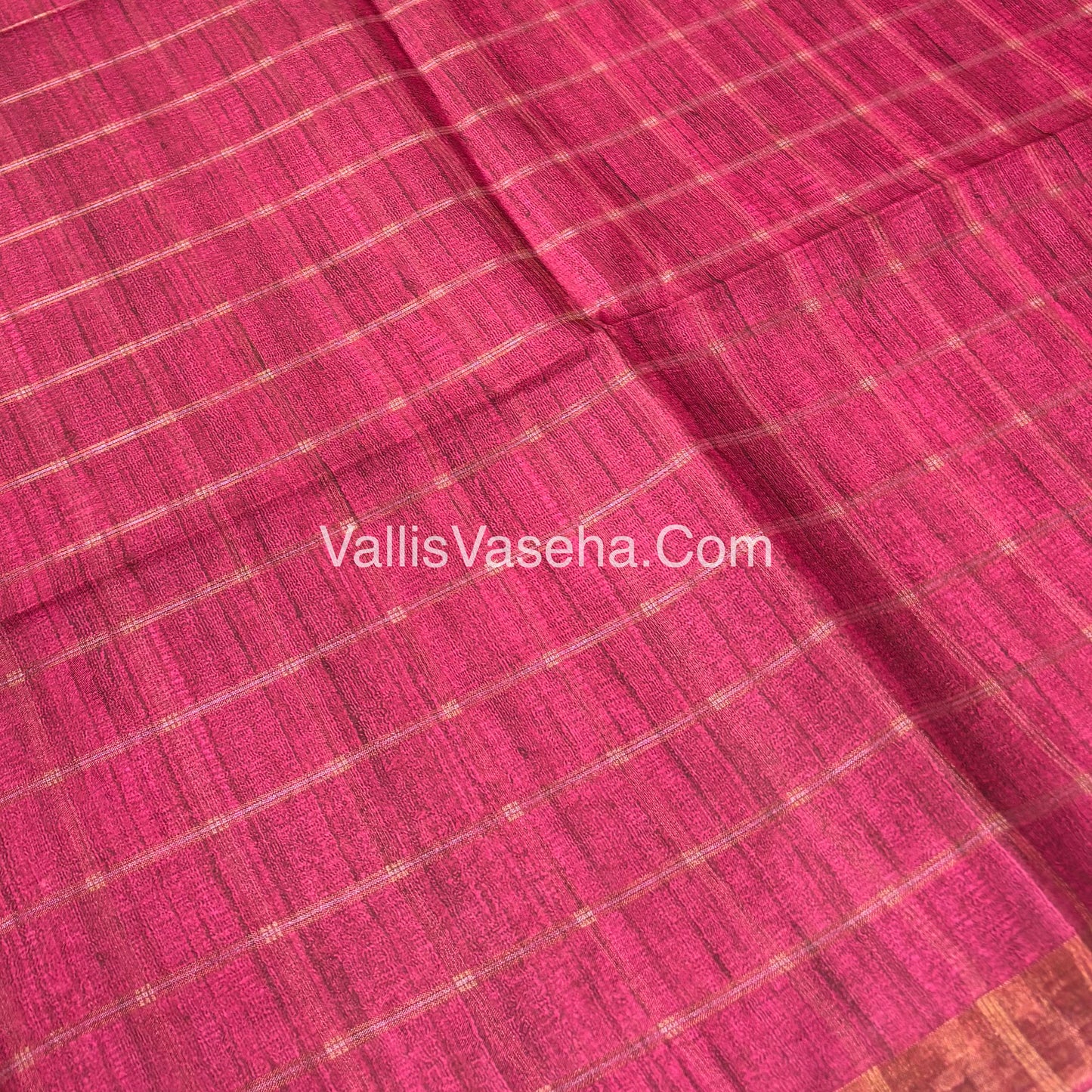 Semi Gicha Tussar Saree - checks pattern - VVSGT001