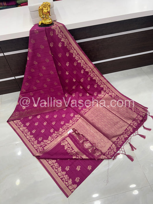 Banarasi - Heritage Silk - Semi Kathan Silk -   Dark Onion Pink Shade - VVBHS008
