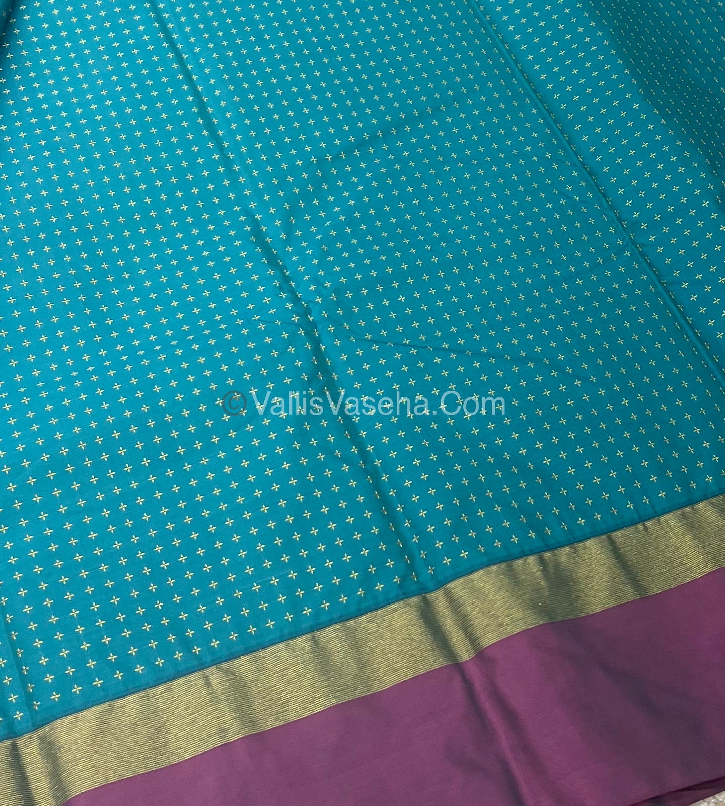 Semi Silk Saree - Plus Design Style - Contrast Pallu & Blouse or Running Pallu & Blouse - VVSS004