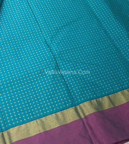 Semi Silk Saree - Plus Design Style - Contrast Pallu & Blouse or Running Pallu & Blouse - VVSS004
