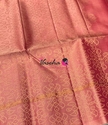 Half Mix - Pure Soft Silk Saree - Kolam Design - VVPSS158