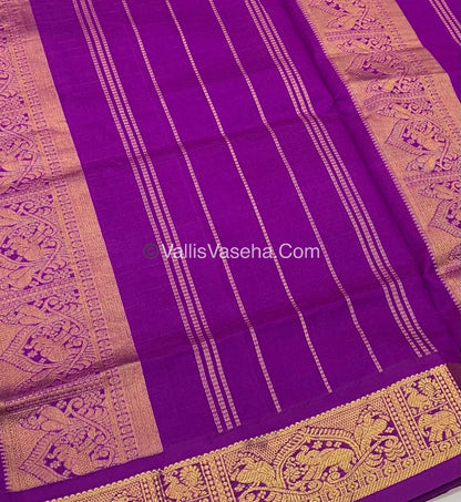 Semi Silk Cotton Saree - Maroon With Purplish Pink shade - VVSSC003