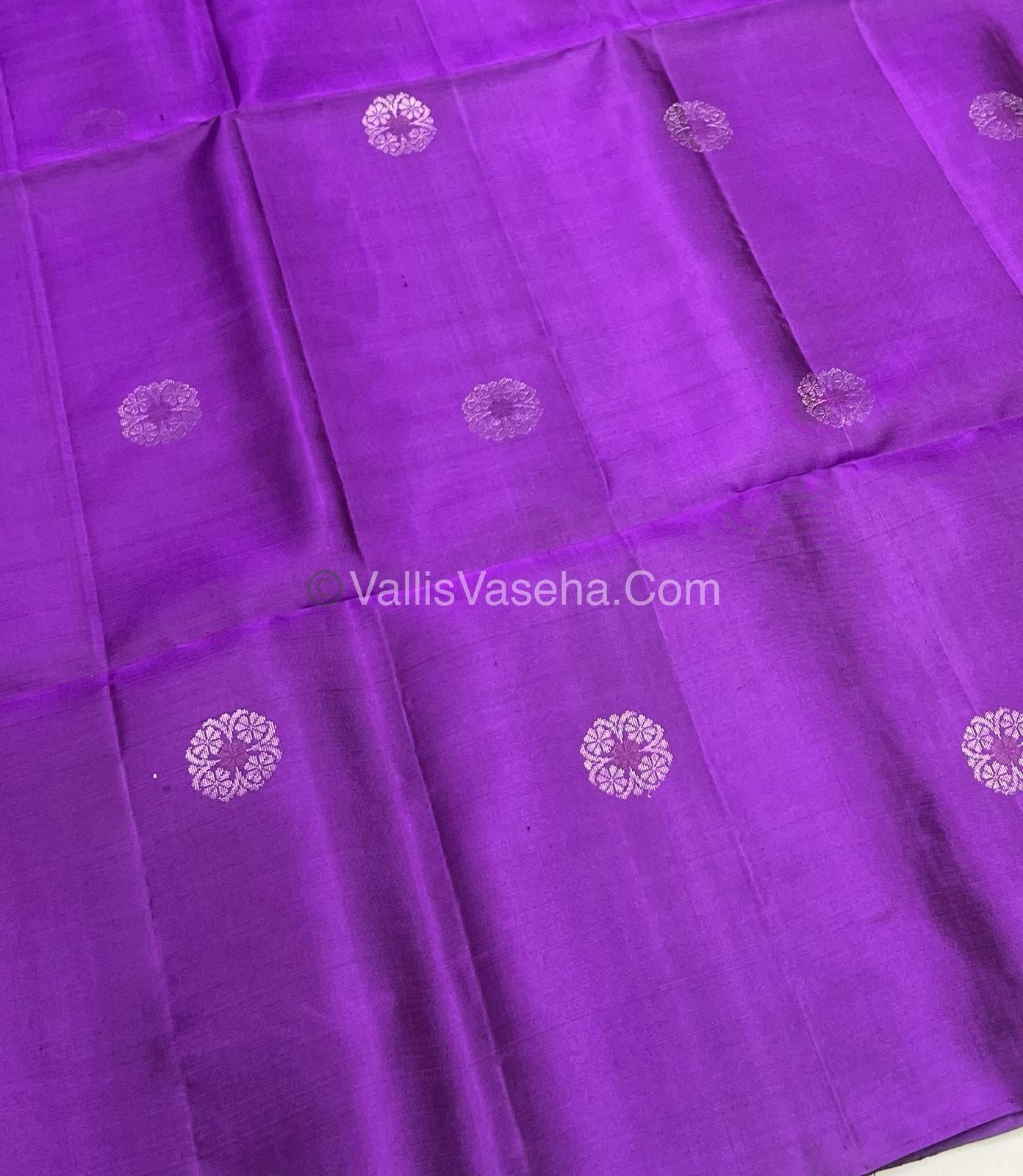 Pure Soft Silk Saree - Border Less  - Purple & Pastel Green Combo - VVPSS055