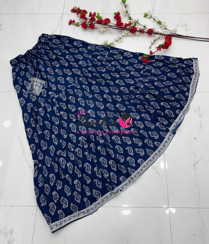 Skirts - Indigo Blue shade - Free Size ( Fit Upto XL Size) - VVPS001