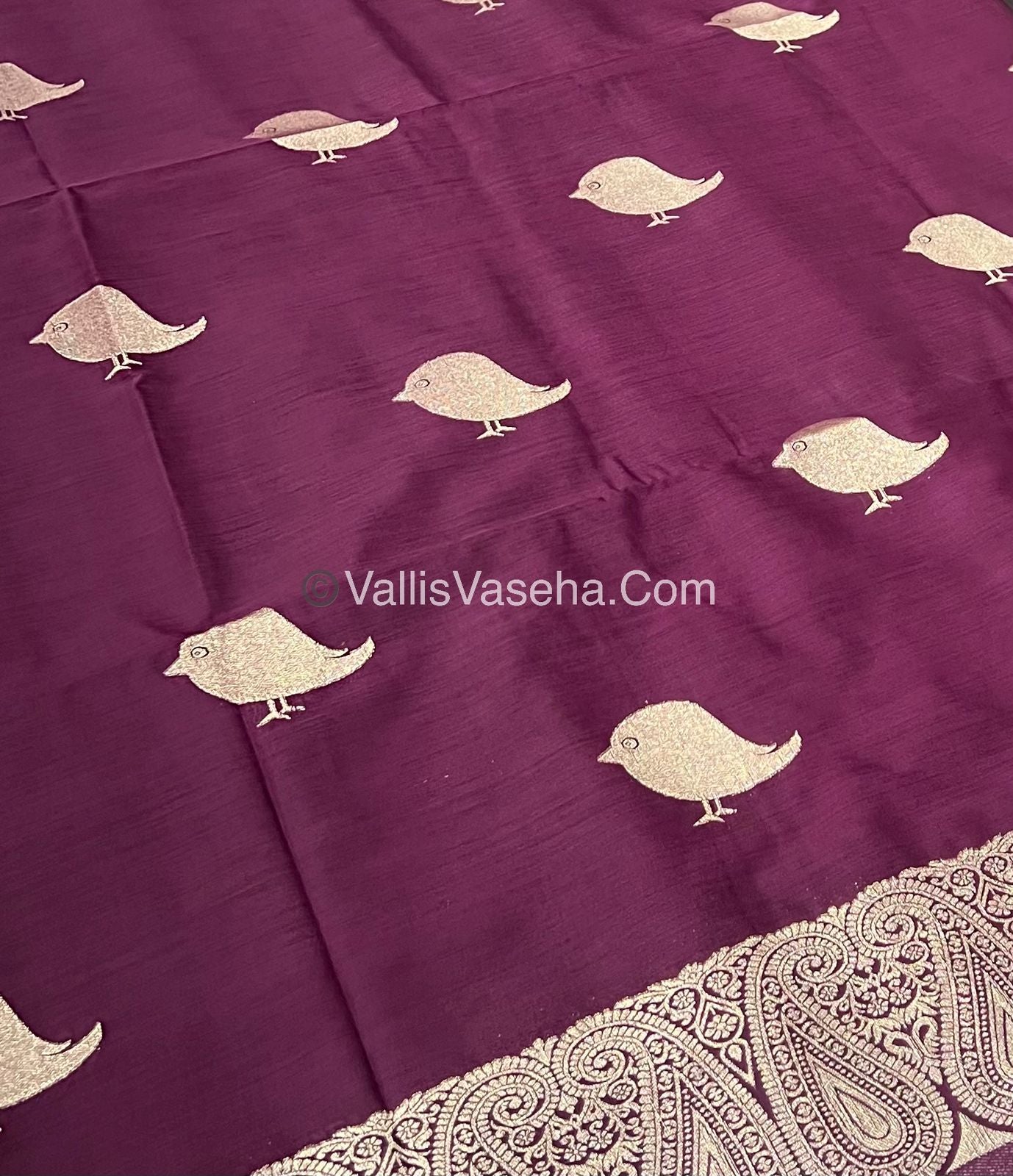 Banarasi - Heritage Silk - Semi Kathan Silk - Wine Shade - VVBHS005