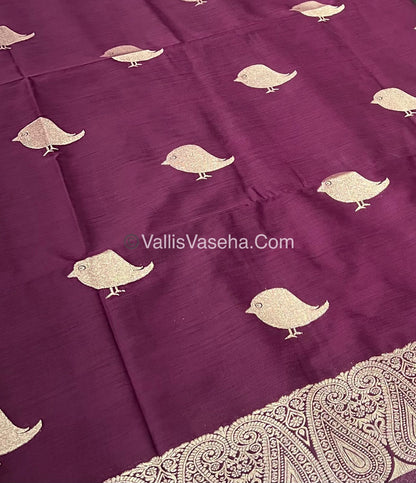 Banarasi - Heritage Silk - Semi Kathan Silk - Wine Shade - VVBHS005