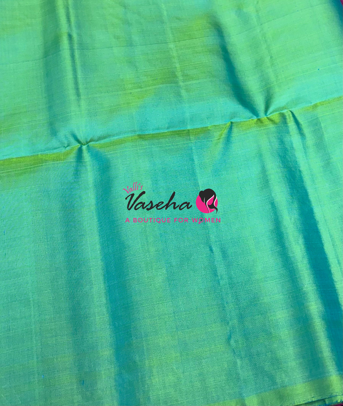 Pure Soft Silk Saree  - Purple With Dual Tone Green - VVPSS094