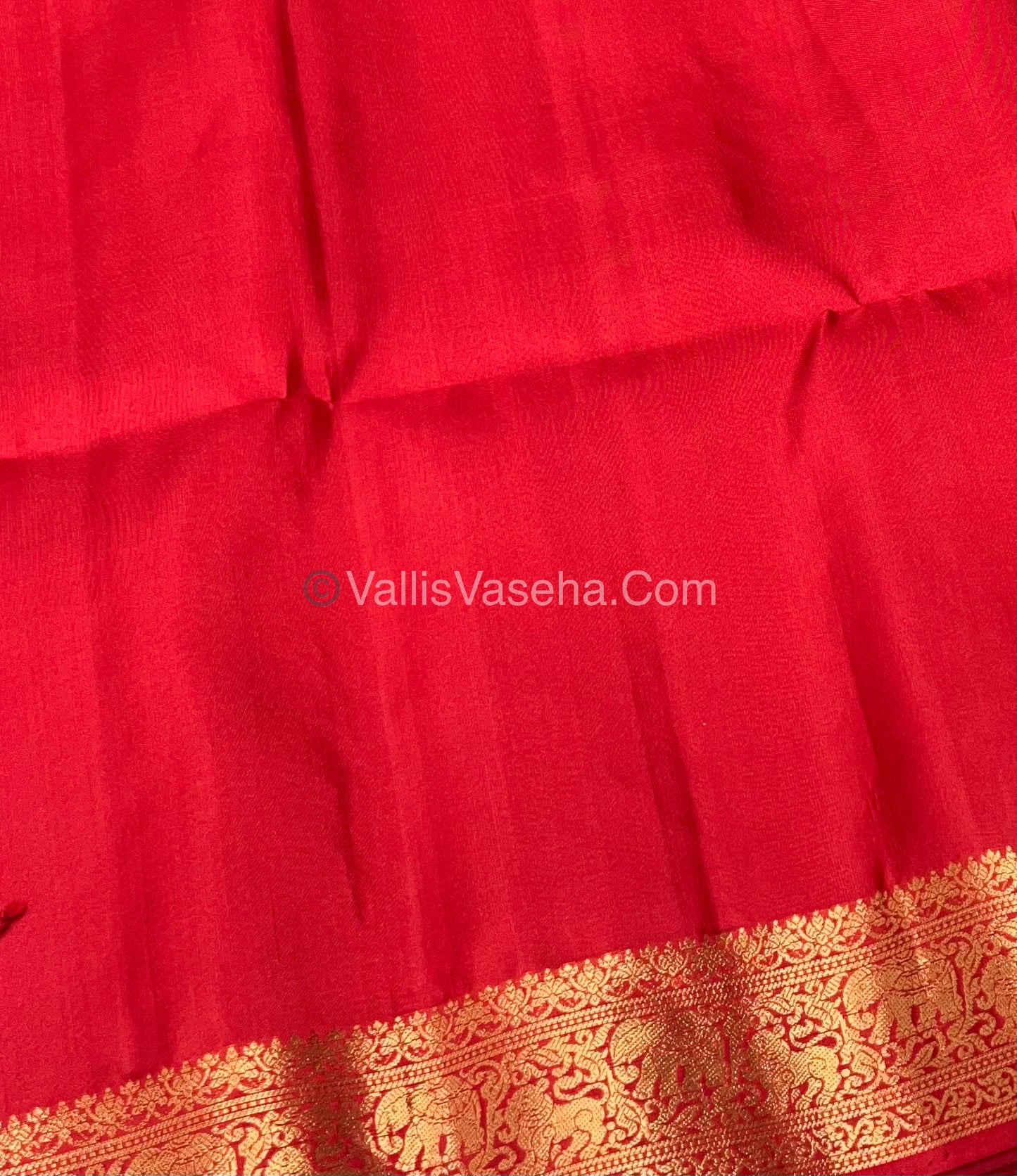 Pure Soft Silk Saree - Kanchi Border - Red Shade - VVPSS046