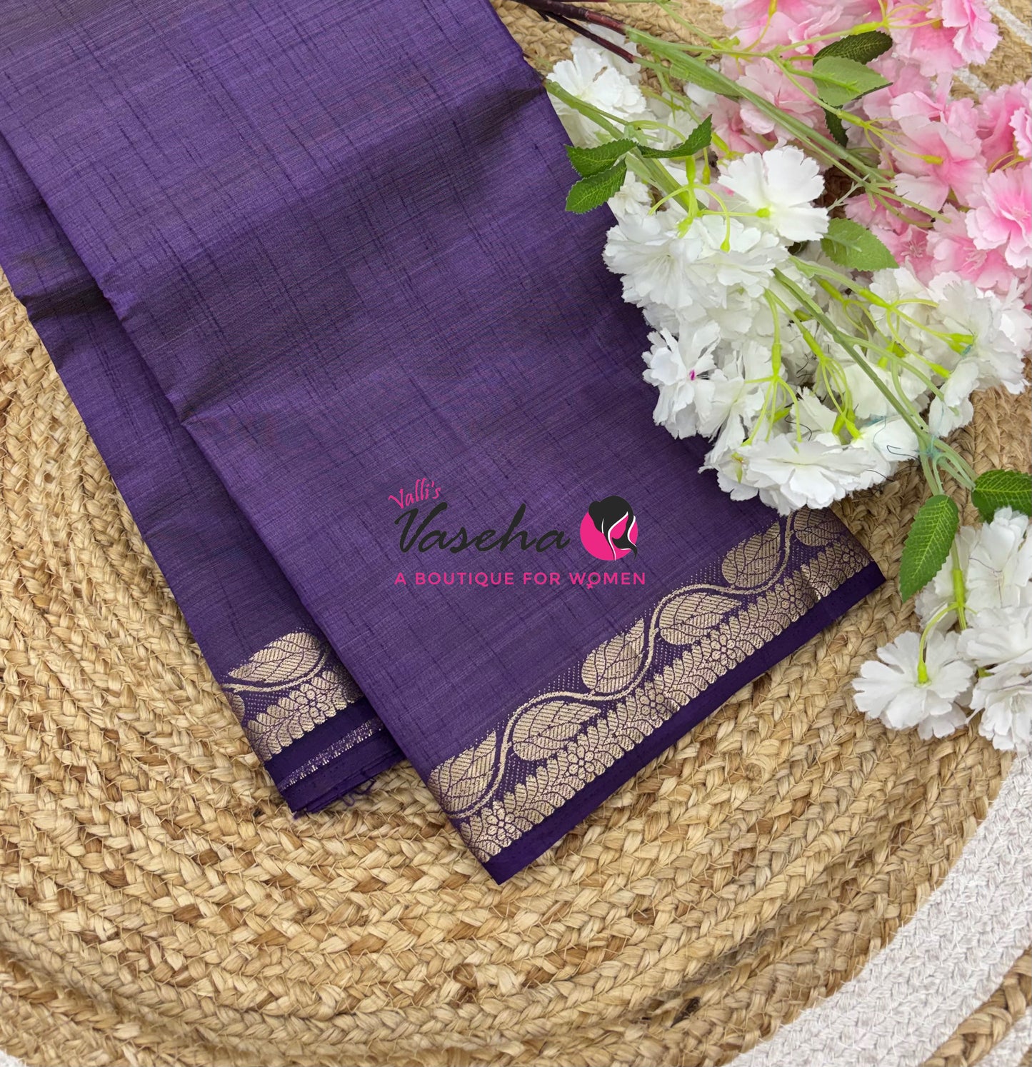Semi Tussar Silk - Purple Shade - VVSTS003