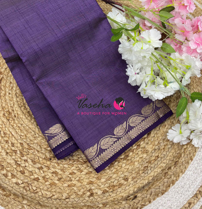 Semi Tussar Silk - Purple Shade - VVSTS003
