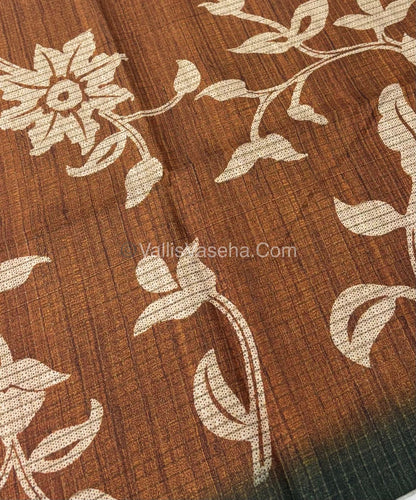 Art Tussar / Art Silk - Orange & Green  Shade - VVATS003