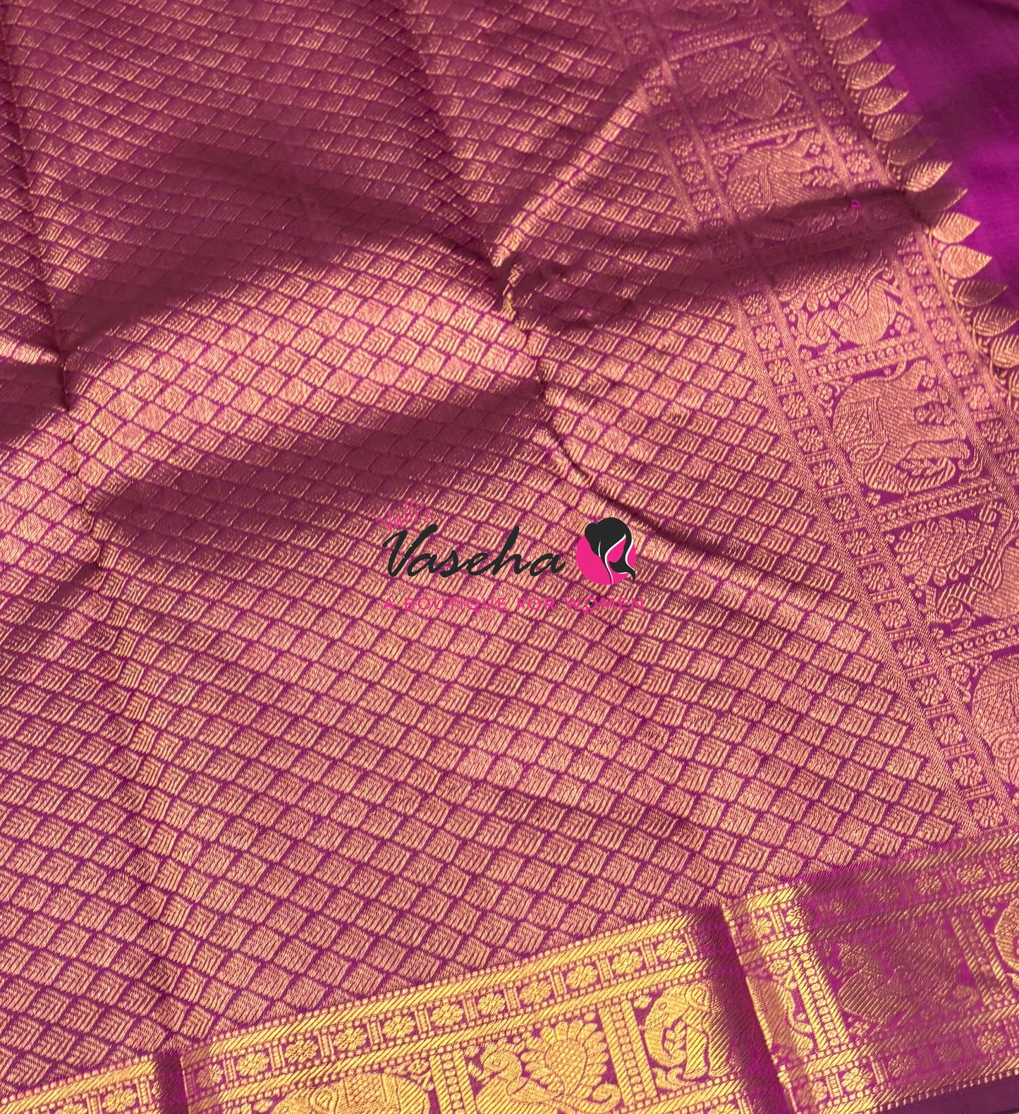 Pure Kanchipuram Silk Saree - Purple Shade - VVPS025