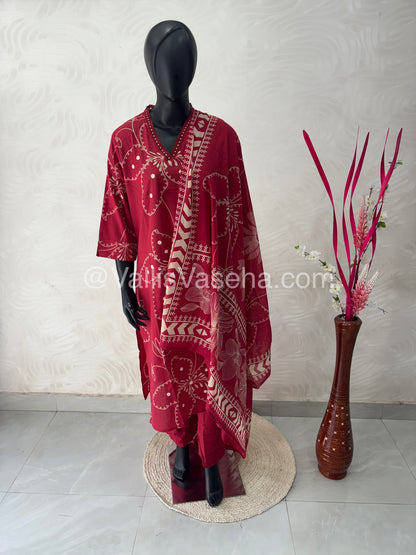 Readymade 3pc Set - Printed Cotton - VVRMS002