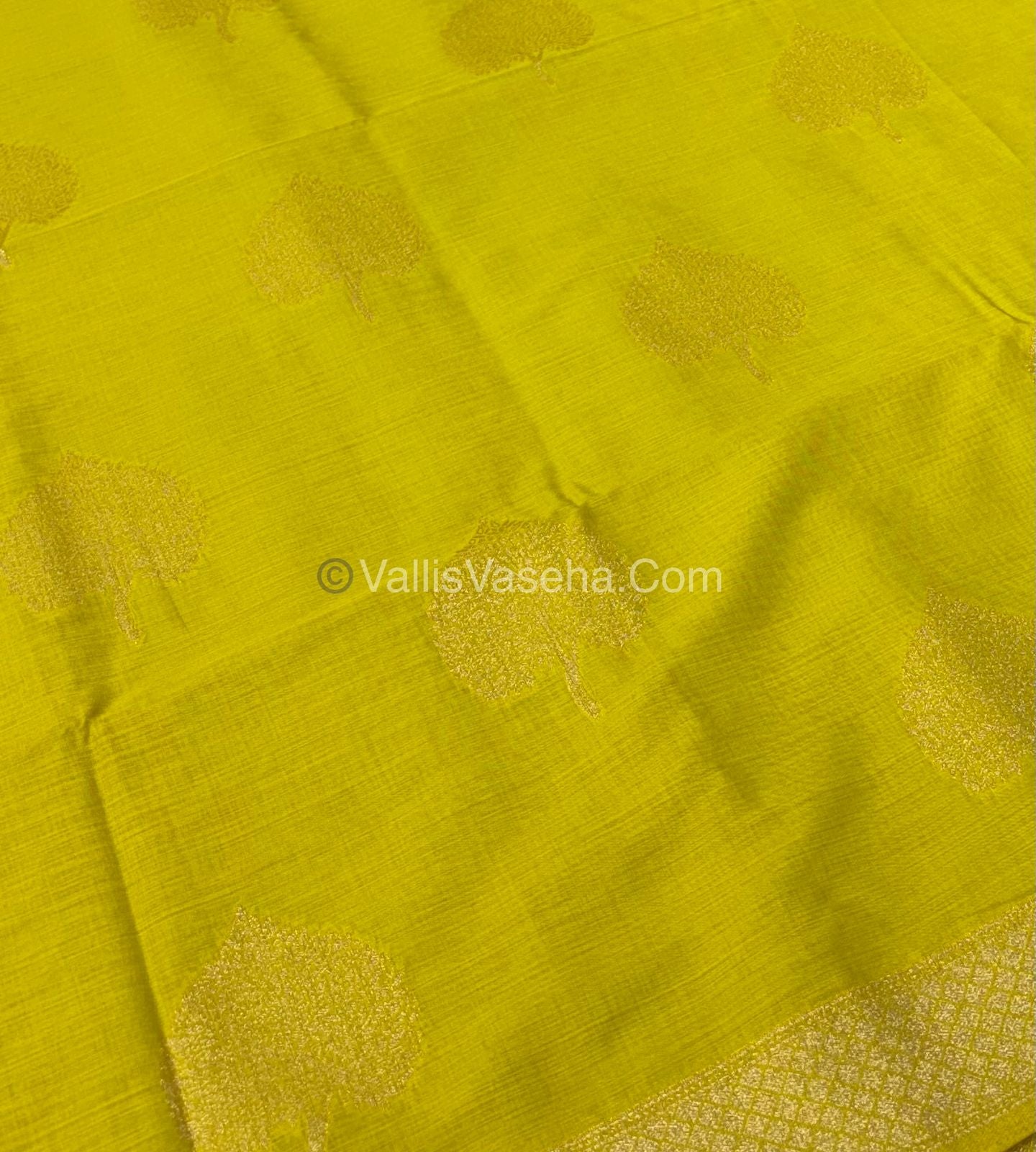 Banarasi - Heritage Silk - Semi Kathan Silk -  Lemon Yellow Shade - VVBHS007