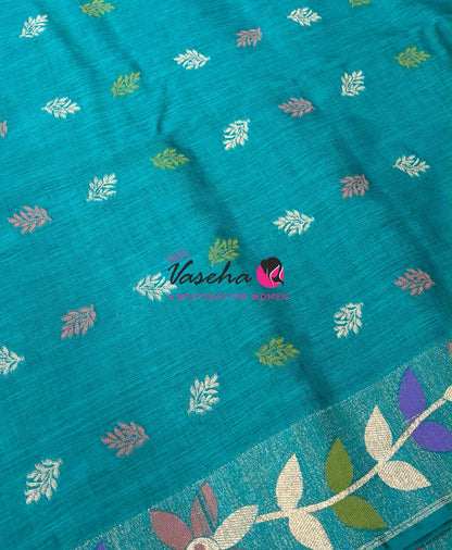 Banarasi - Heritage Meenakari Silk -   Turquoise Blue  Shade - VVBHS016