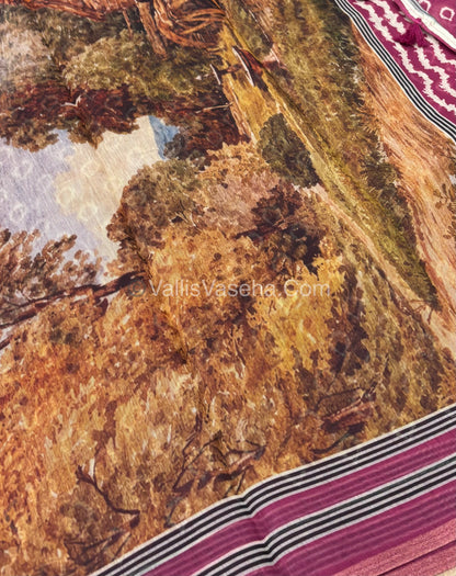 Semi Chanderi Saree - Blue Shade - VVSCS007