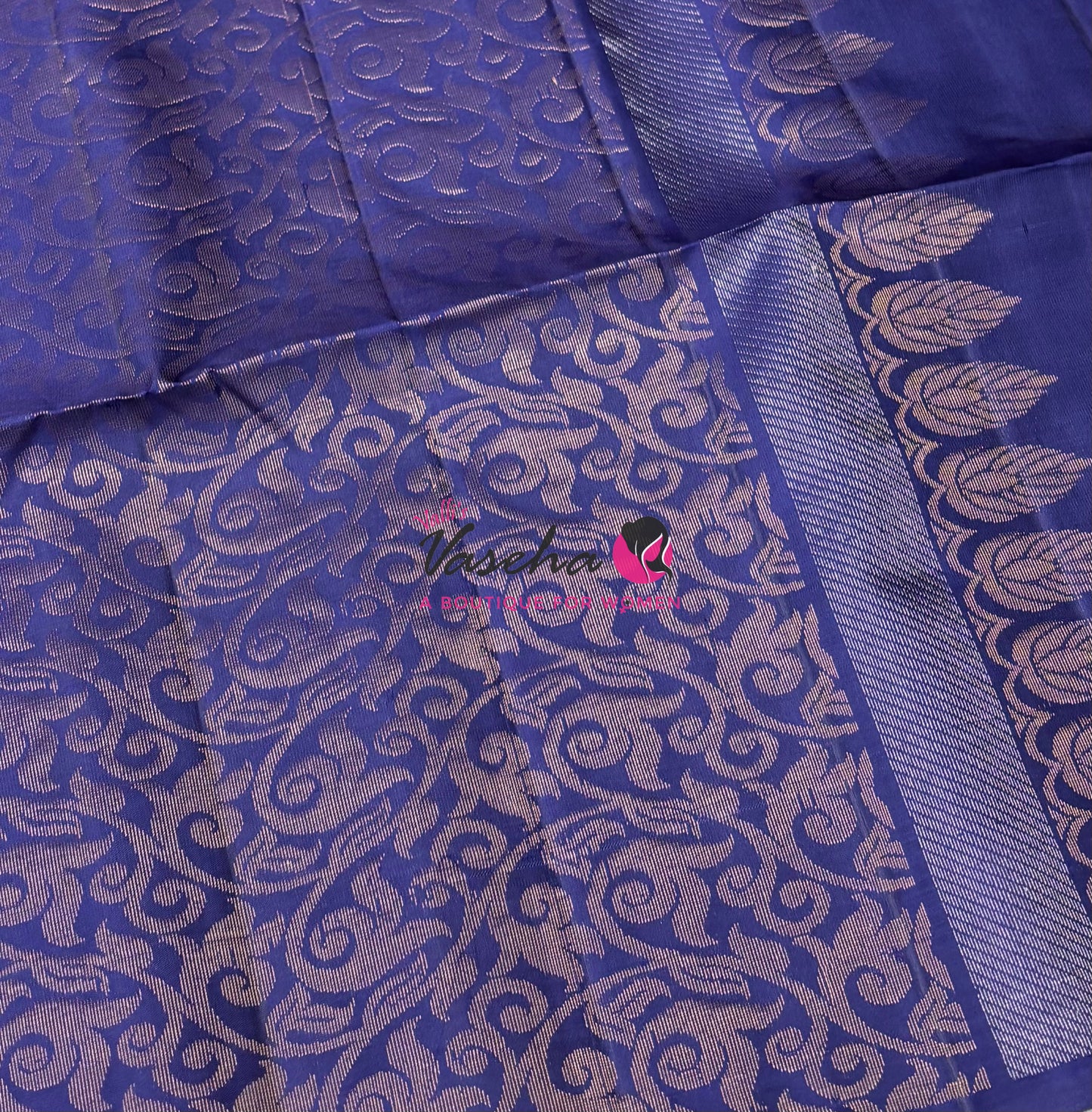 Pure Soft Silk Saree - (1.75 Warp) Shade Of Grey & Blue Combo - VVPSS064