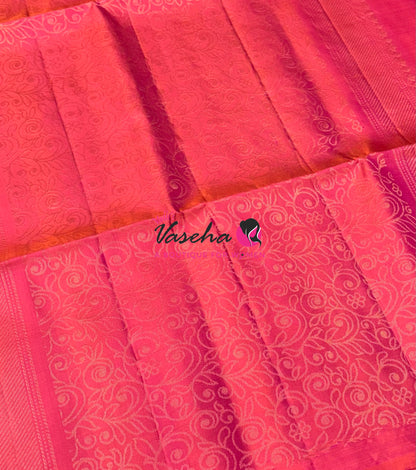 Pure Soft Silk Saree  - Peachich Pink Shade - VVPSS113