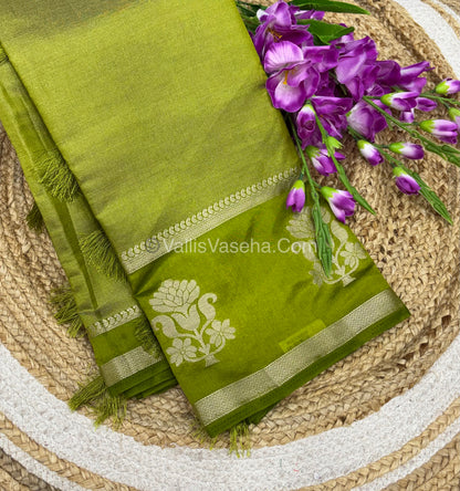 Semi Tissue Tussar Silk - Green Shade - VVSTS043