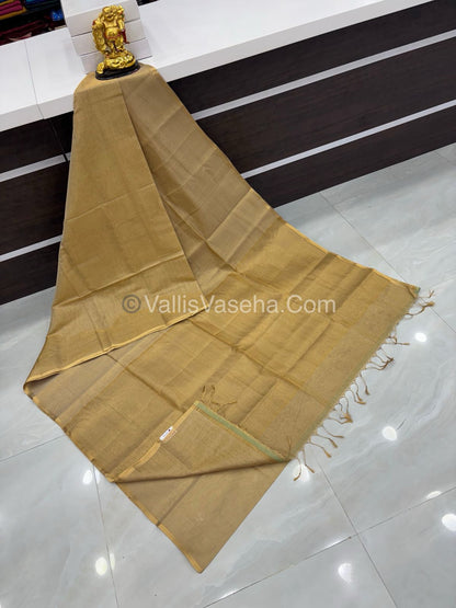Pure Maheshwari Tissue Silk - Triple Tone Creamish Gold & Gold Shade - VVMTS001
