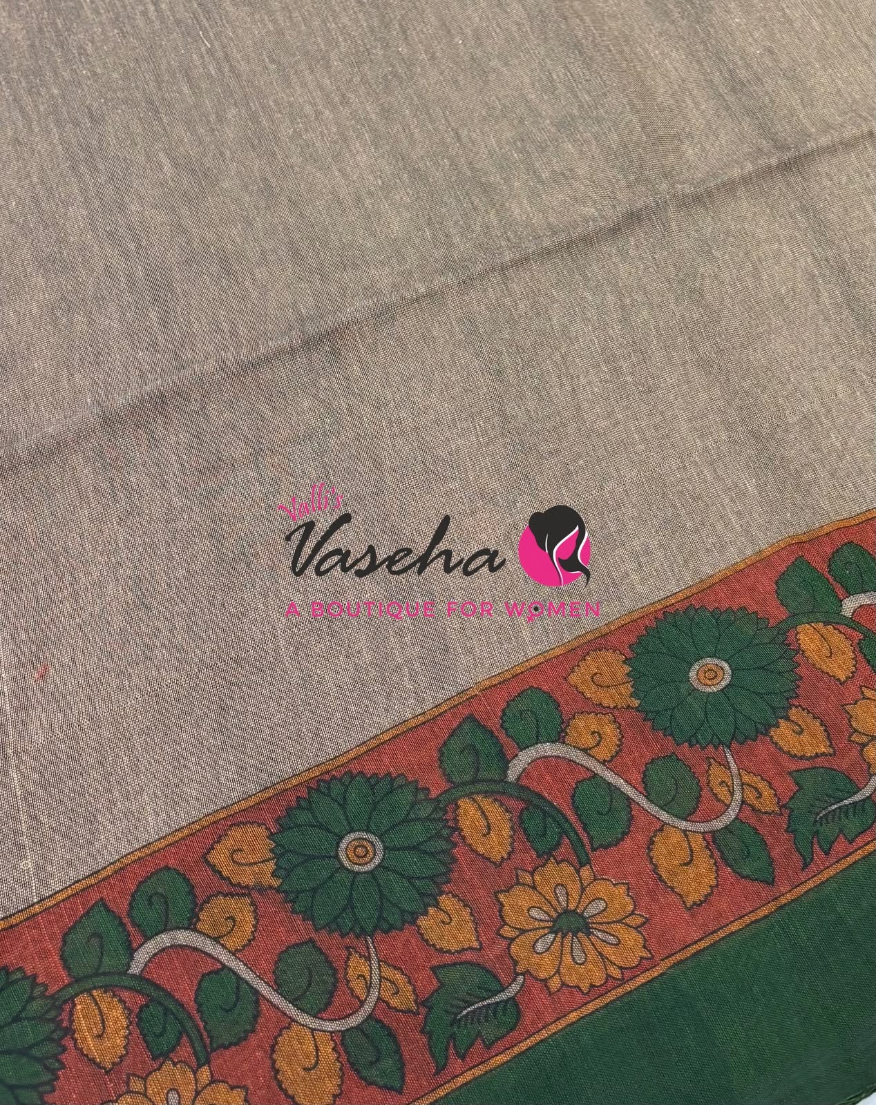 Handloom Cotton Sarees with Kalamkari Blouse - VVKCK004