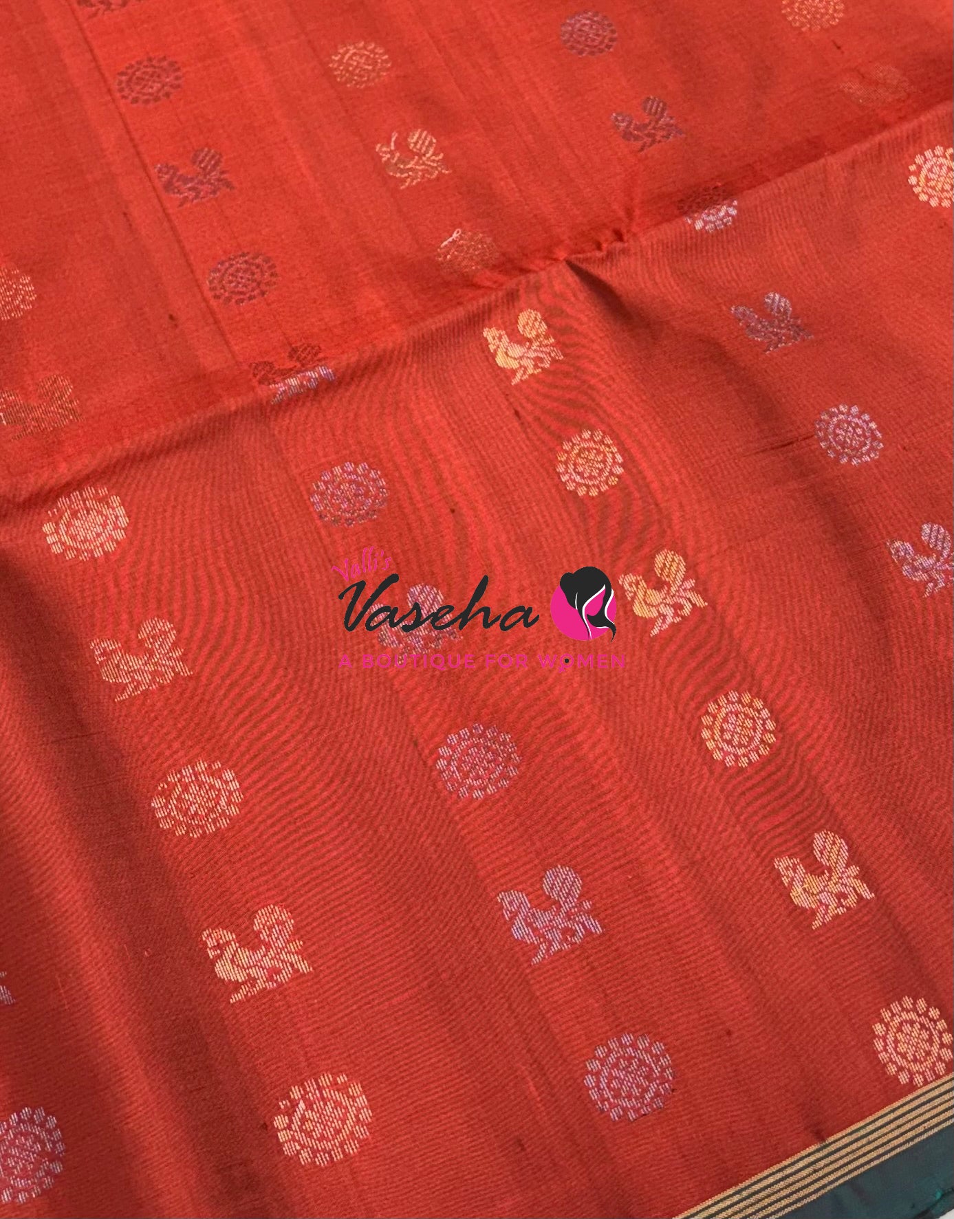 Pure Soft Silk Saree  - Rust & Green Combo  - VVPSS055